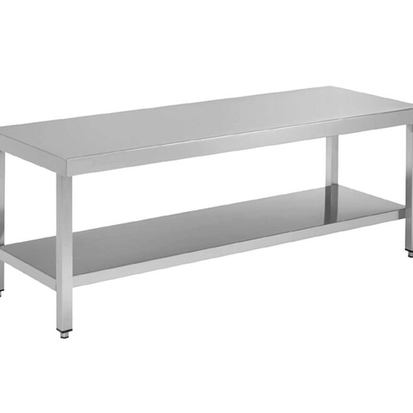 Mesa de Soporte en Acero Inoxidable con Estante Inferior